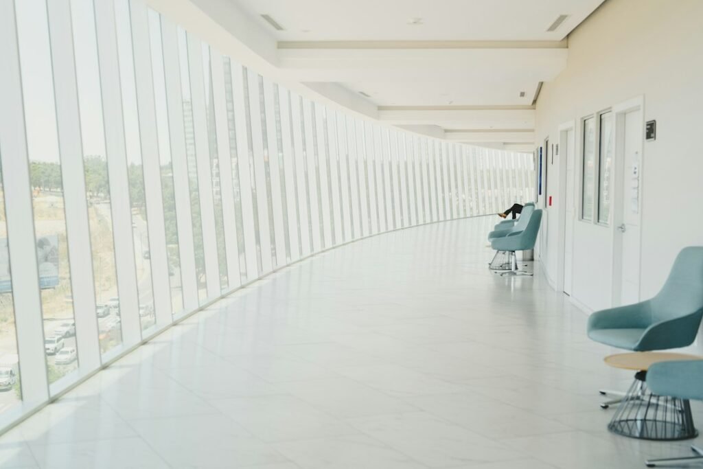 Bright healthcare facility corridor illustrating planning and licensing readiness